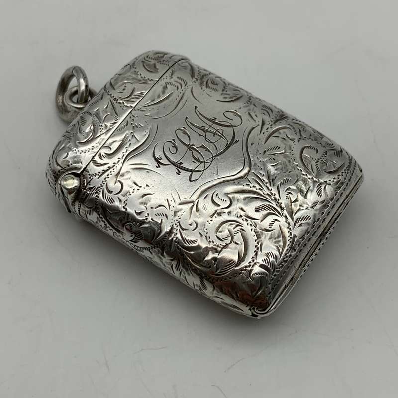 Antique Combined Silver Vesta Case with Hidden Photo Frame