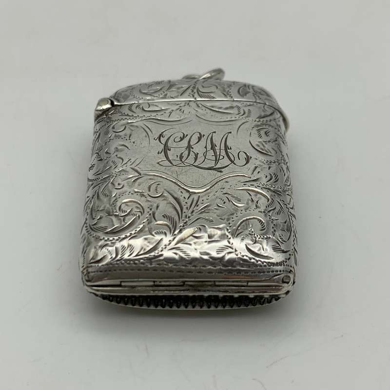 Antique Combined Silver Vesta Case with Hidden Photo Frame
