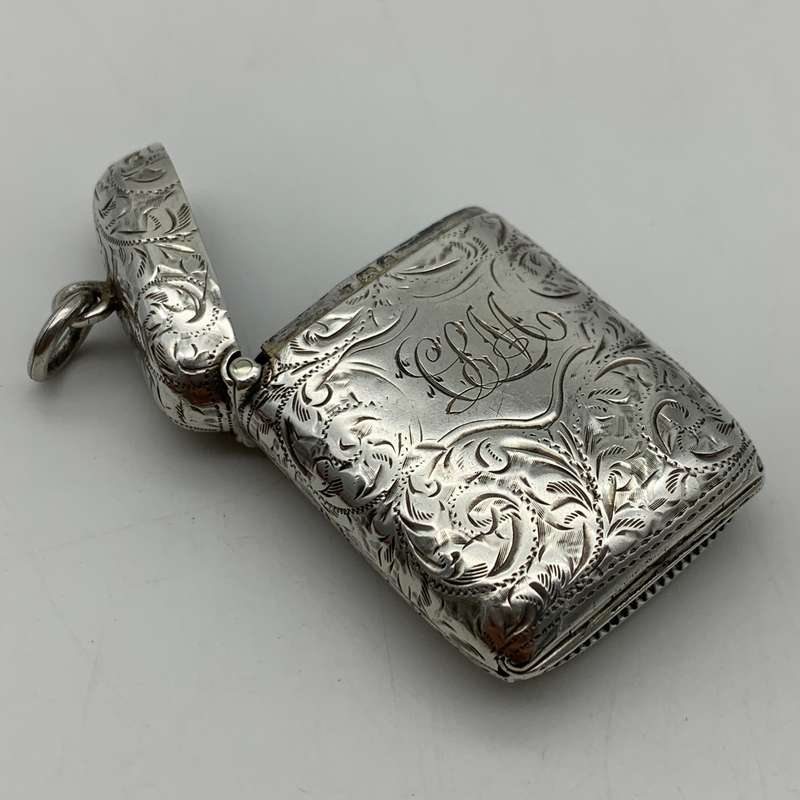 Antique Combined Silver Vesta Case with Hidden Photo Frame