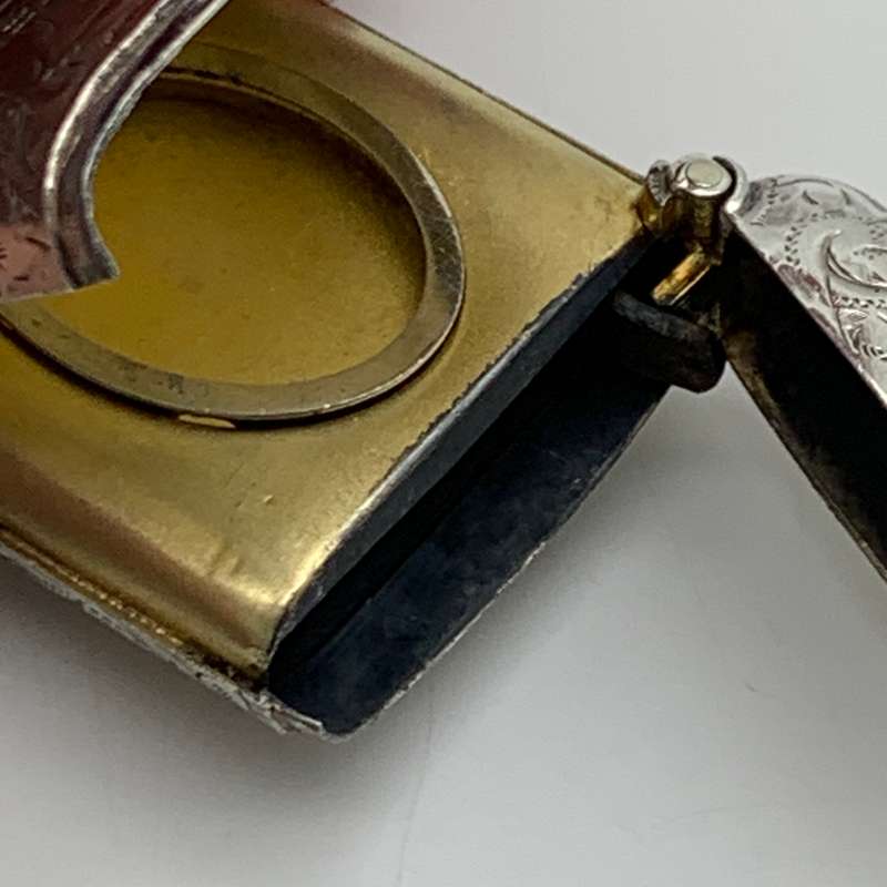 Antique Combined Silver Vesta Case with Hidden Photo Frame
