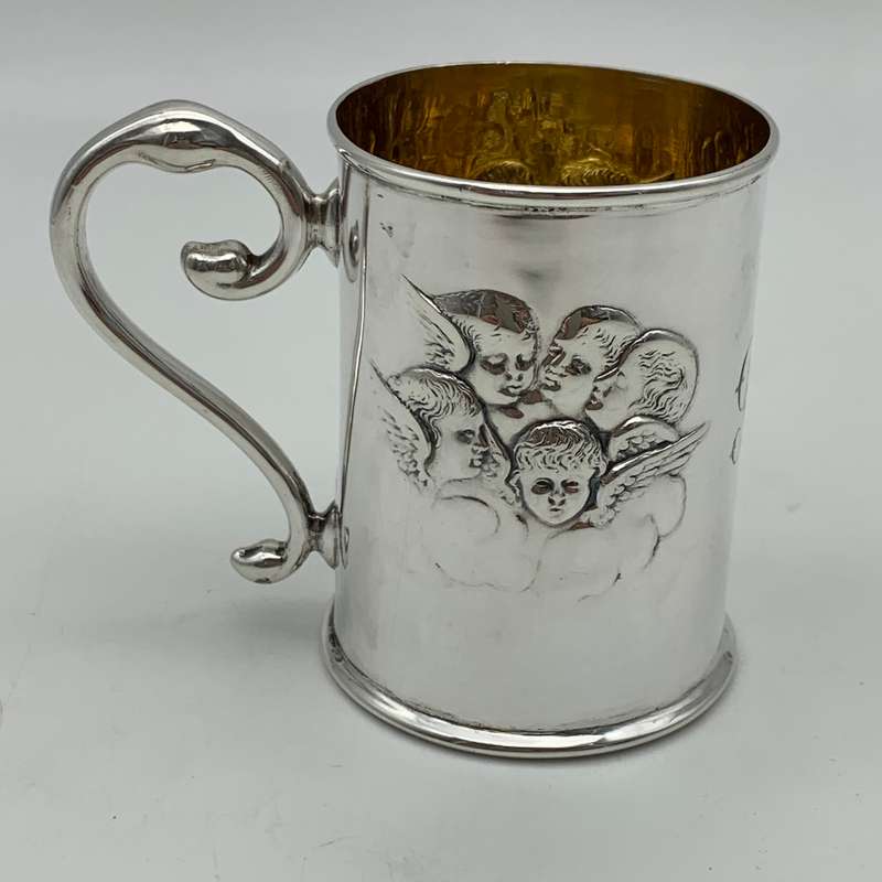 Antique Silver Christening Mug (Reynolds Angels)