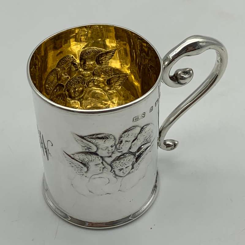 Antique Silver Christening Mug (Reynolds Angels)