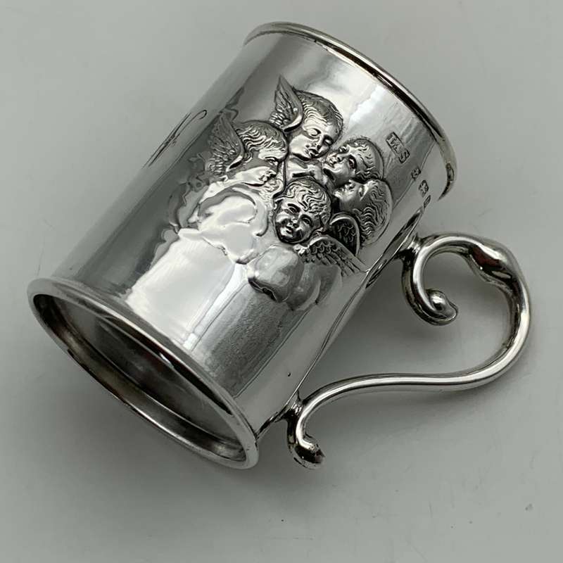 Antique Silver Christening Mug (Reynolds Angels)