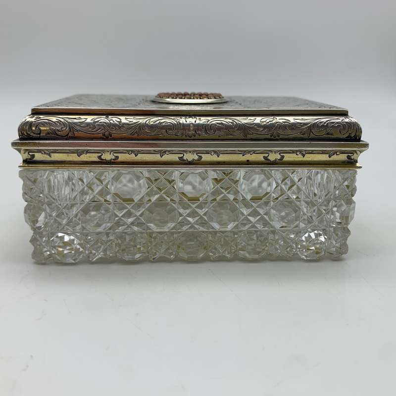 Fabulous Silver Gilt & Coral Crystal Vanity Box (1866)