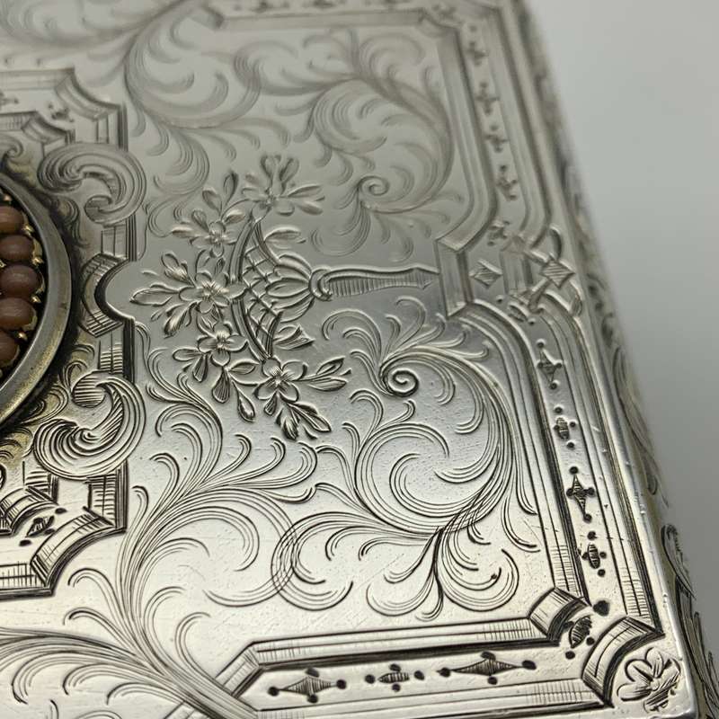 Fabulous Silver Gilt & Coral Crystal Vanity Box (1866)