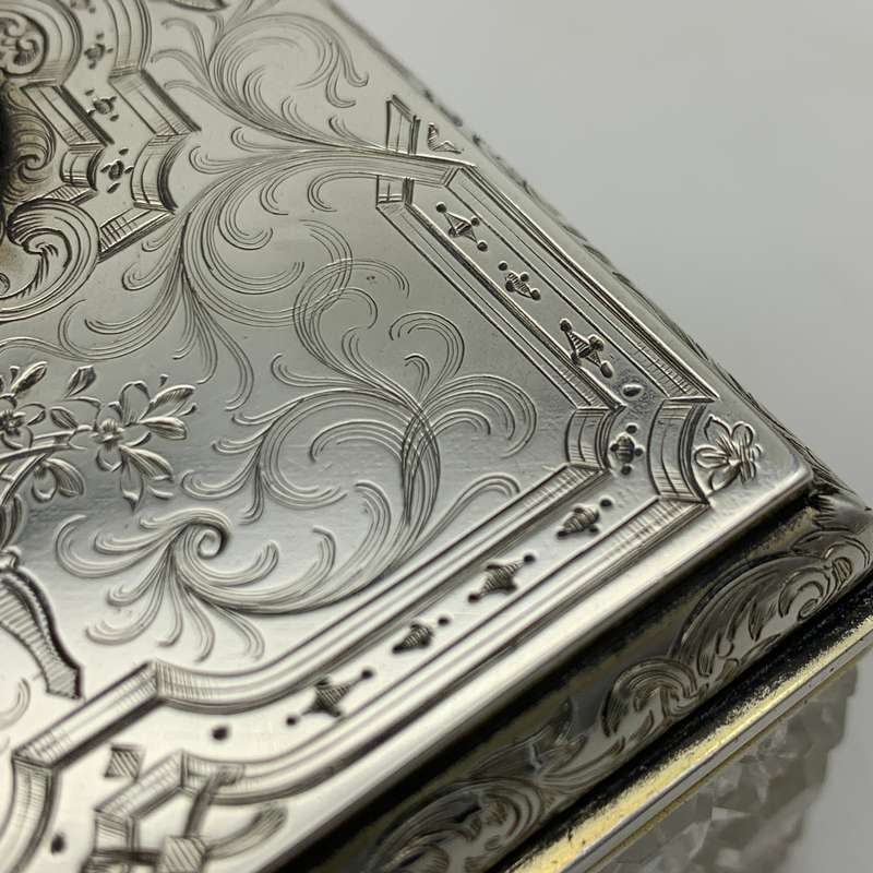 Fabulous Silver Gilt & Coral Crystal Vanity Box (1866)