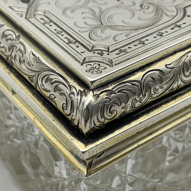 Fabulous Silver Gilt & Coral Crystal Vanity Box (1866)