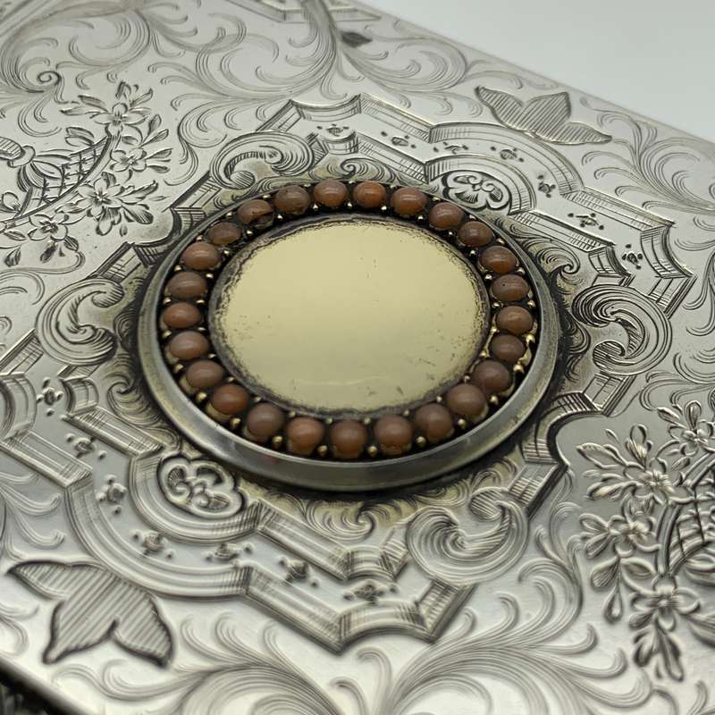 Fabulous Silver Gilt & Coral Crystal Vanity Box (1866)
