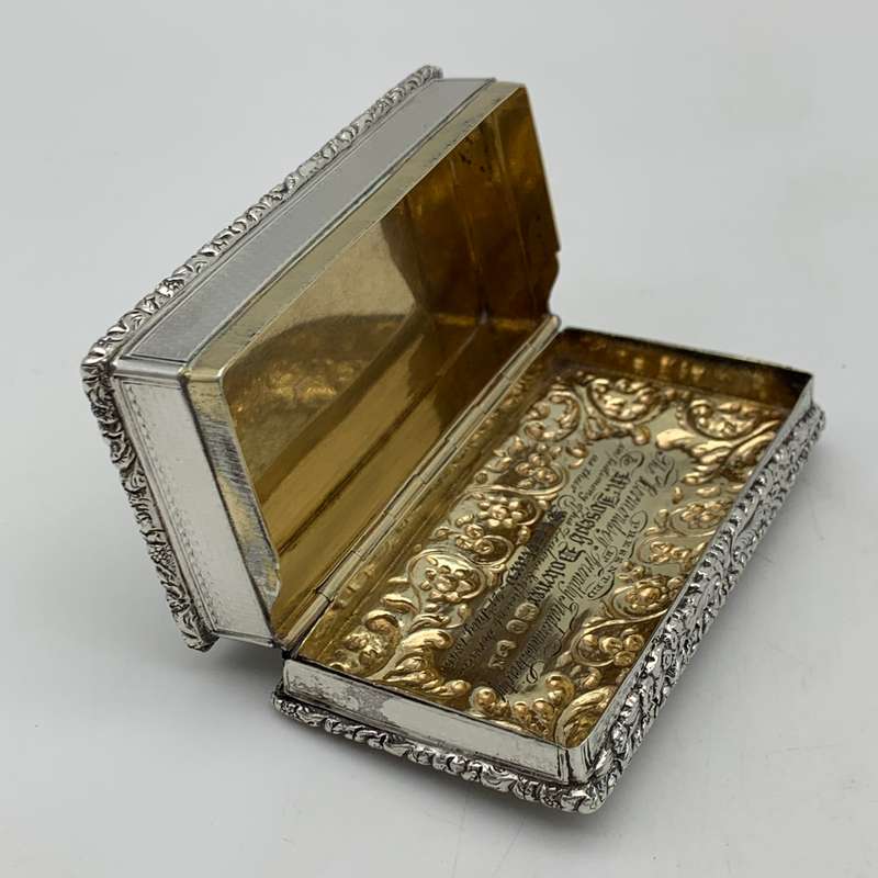Exquisite Georgian Silver Table Snuff Box (1830)