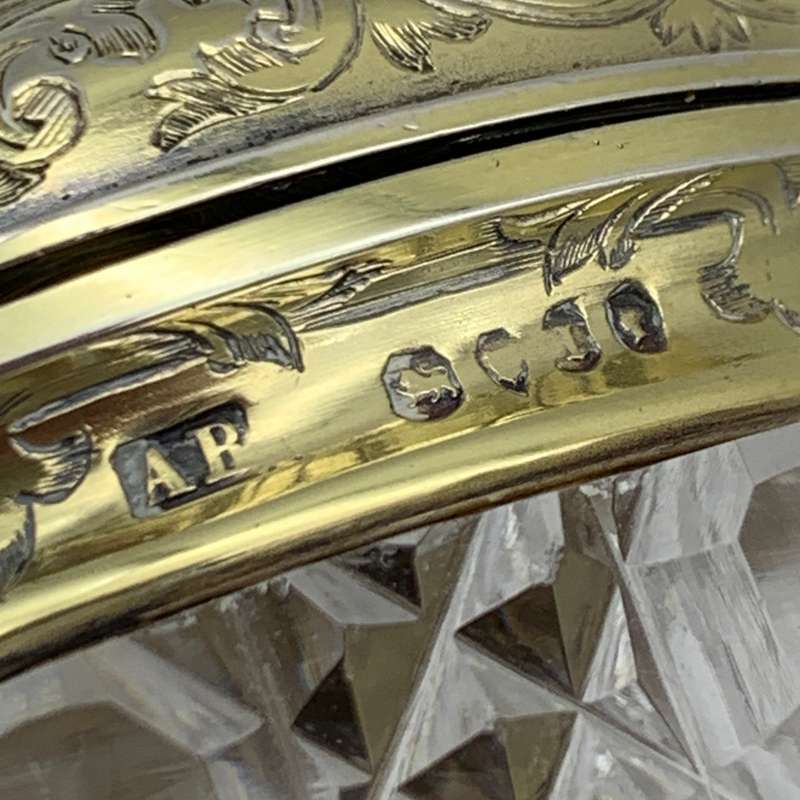 Fabulous Silver Gilt & Coral, Crystal Vanity Jar (1866)