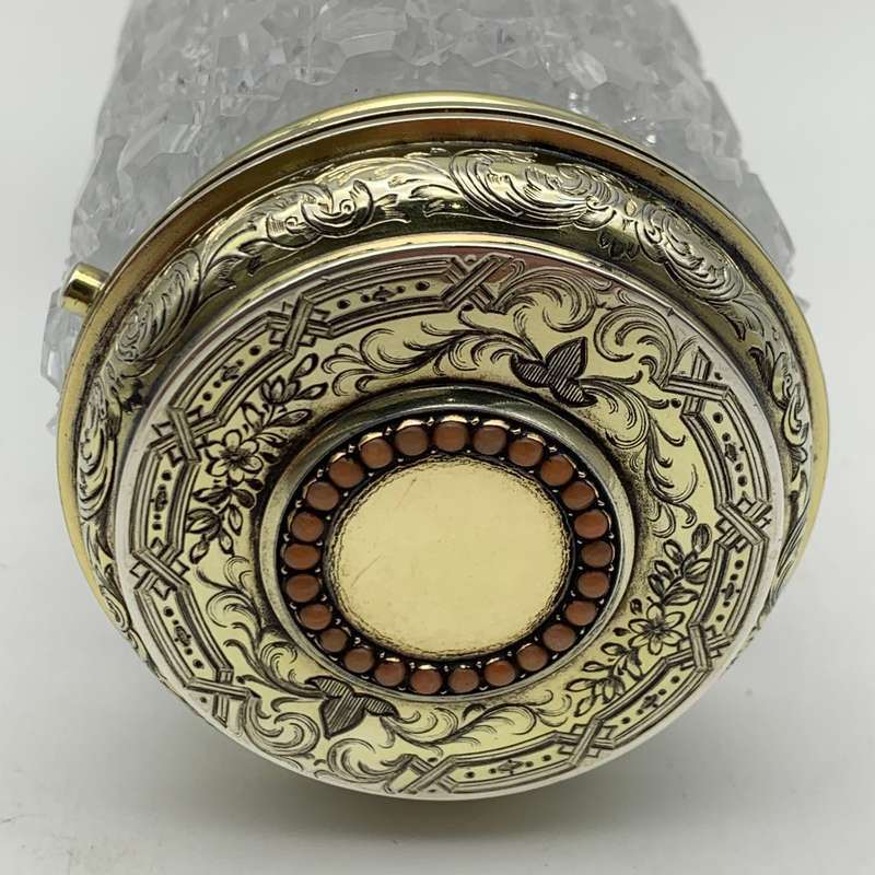 Fabulous Silver Gilt & Coral, Crystal Vanity Jar (1866)