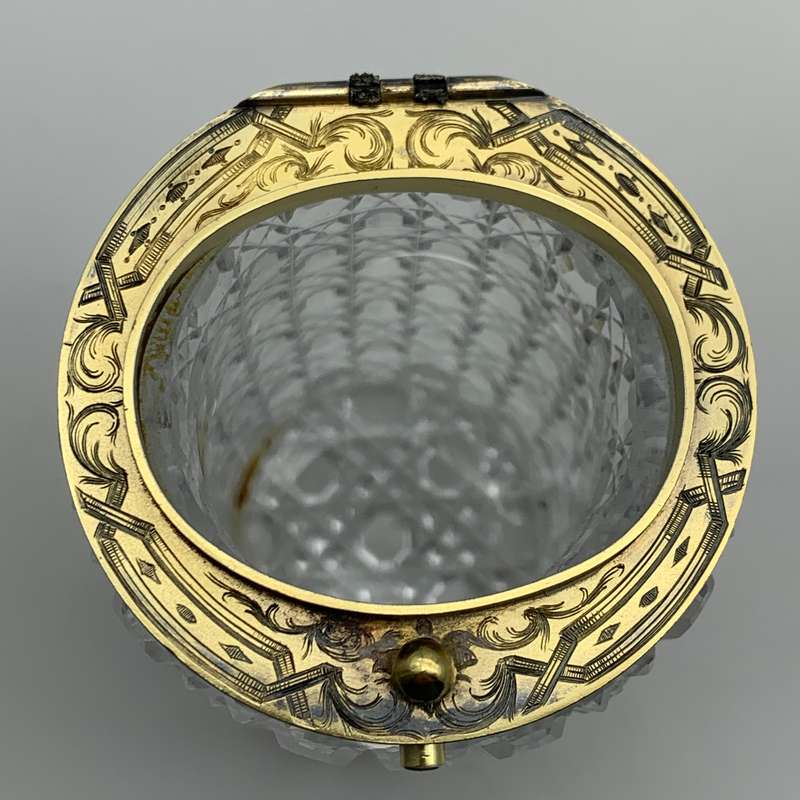 Fabulous Silver Gilt & Coral, Crystal Vanity Jar (1866)
