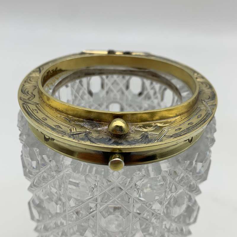Fabulous Silver Gilt & Coral, Crystal Vanity Jar (1866)