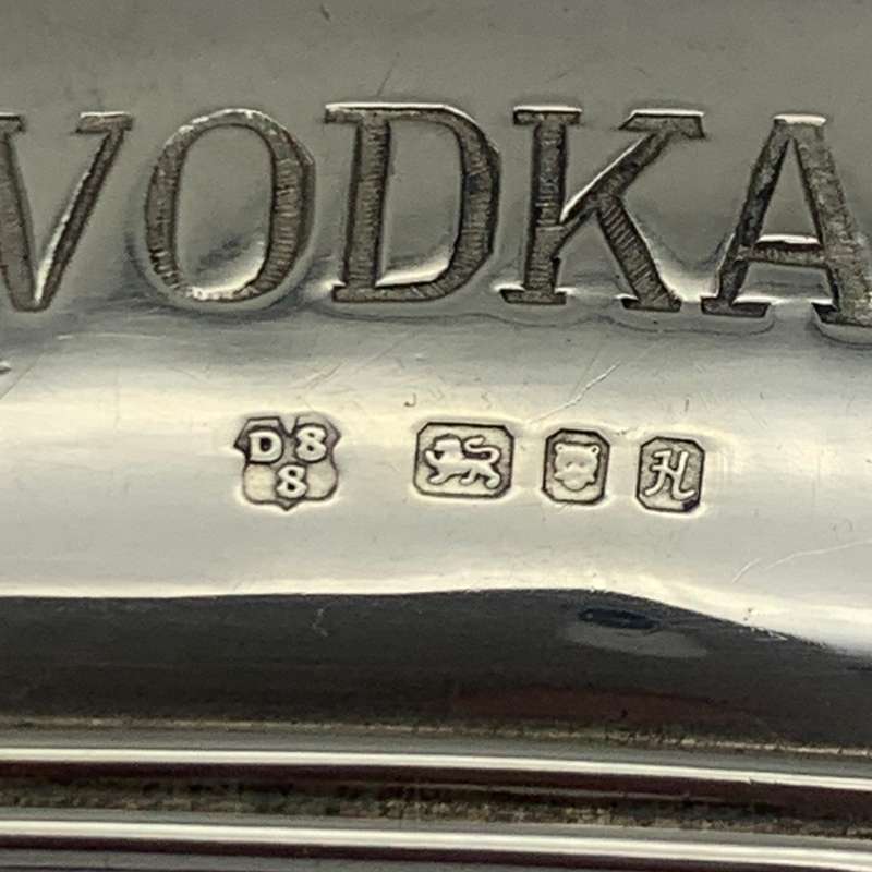 Sterling Silver 'VODKA' Decanter Label