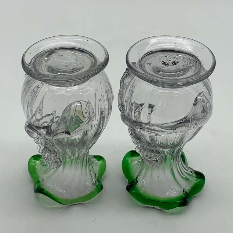 Pretty Pair of Antique 'Hand Blown' Glass Vases