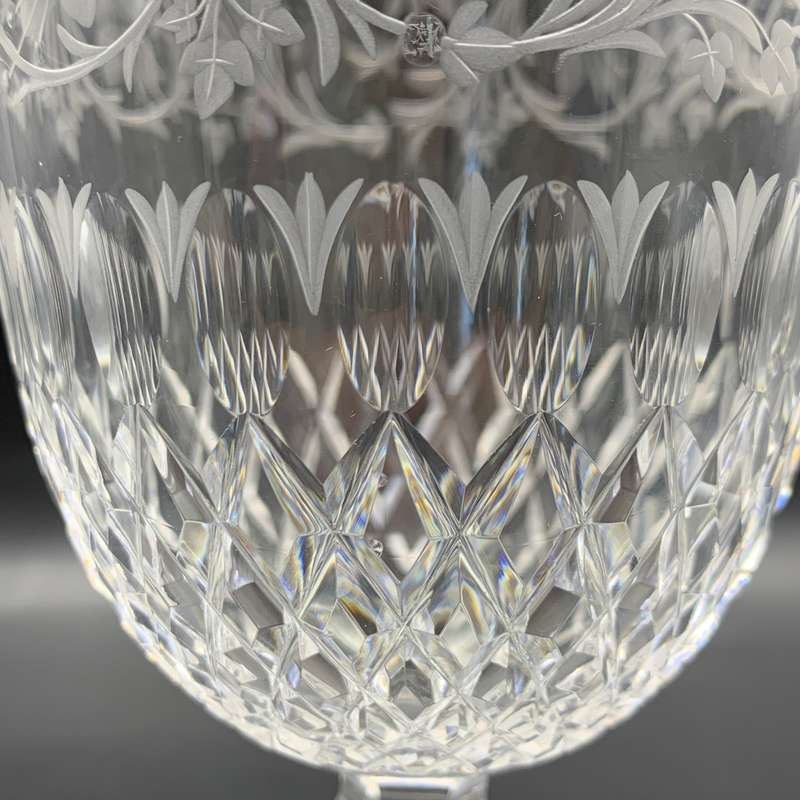 Wonderful Antique Engraved Cut-Crystal Wine Goblet (Stourbridge Glass)