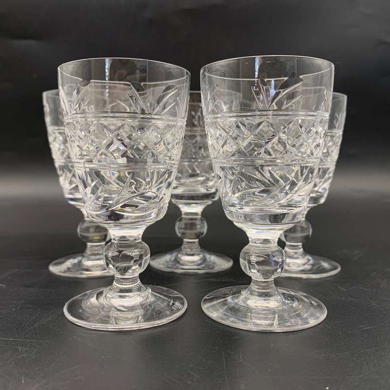 Five 'Stuart' Crystal Sherry Glasses (Imperial Cut)