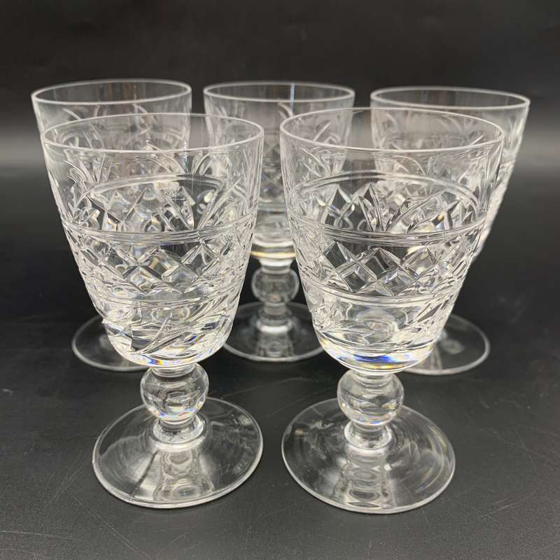 Five 'Stuart' Crystal Sherry Glasses (Imperial Cut)