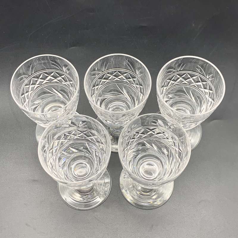 Five 'Stuart' Crystal Sherry Glasses (Imperial Cut)
