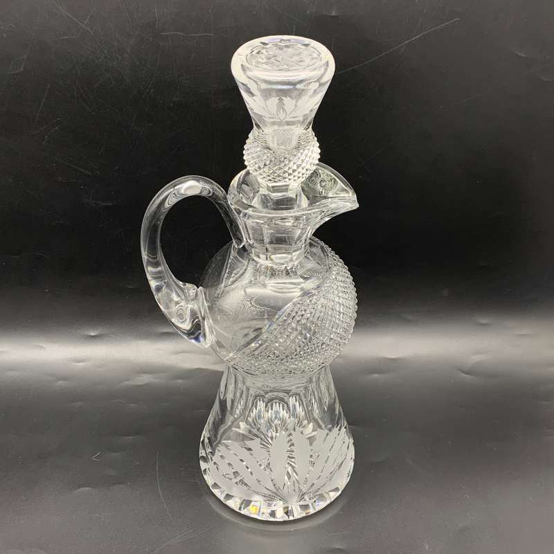 Scarce 'Edinburgh' Crystal Thistle-Cut Claret Jug Decanter