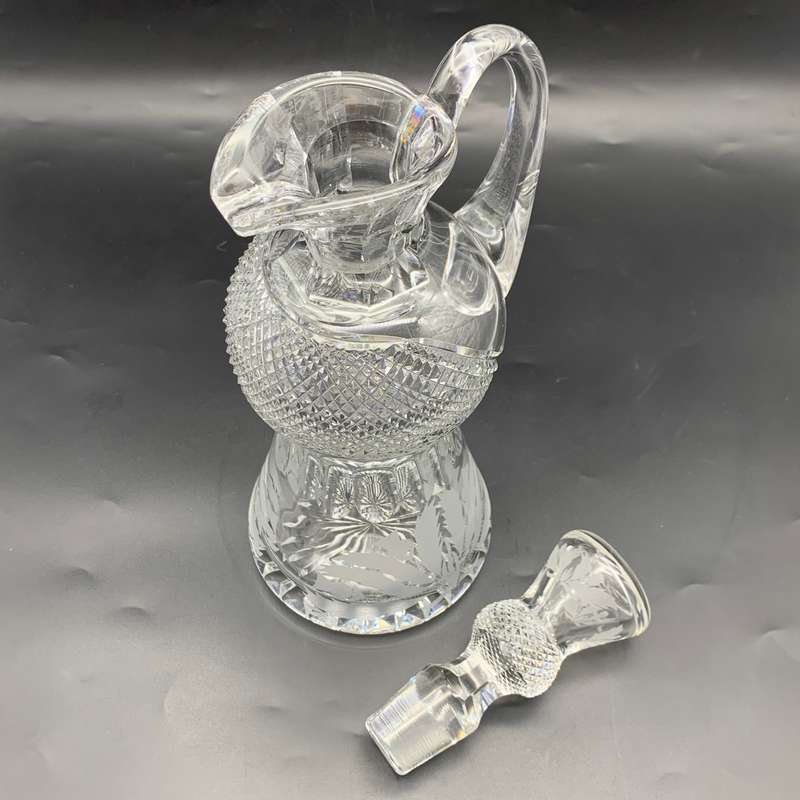 Scarce 'Edinburgh' Crystal Thistle-Cut Claret Jug Decanter