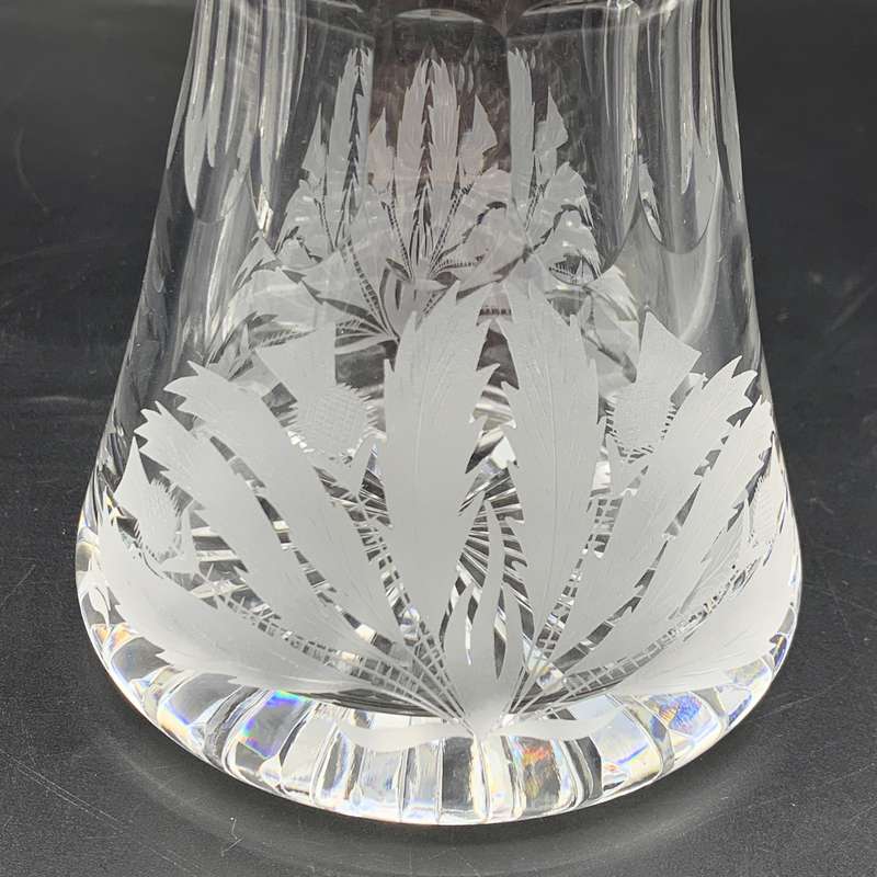 Scarce 'Edinburgh' Crystal Thistle-Cut Claret Jug Decanter