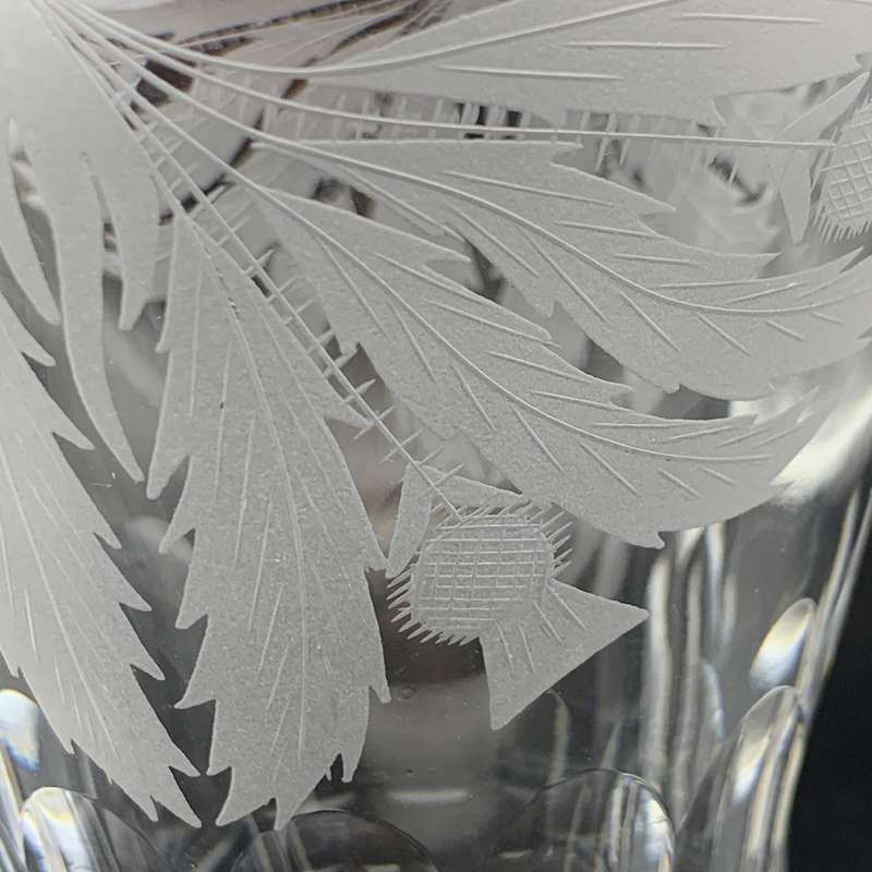 Scarce 'Edinburgh' Crystal Thistle-Cut Claret Jug Decanter