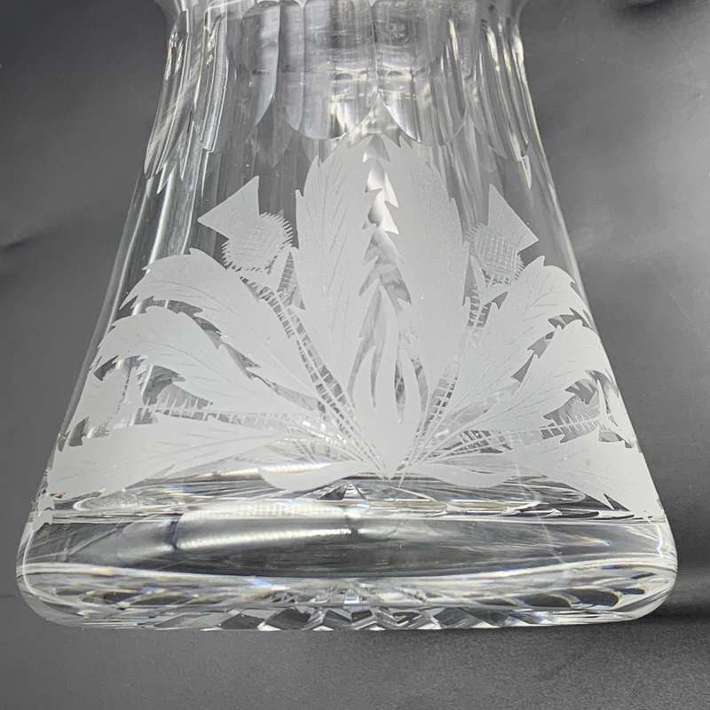 Scarce 'Edinburgh' Crystal Thistle-Cut Claret Jug Decanter