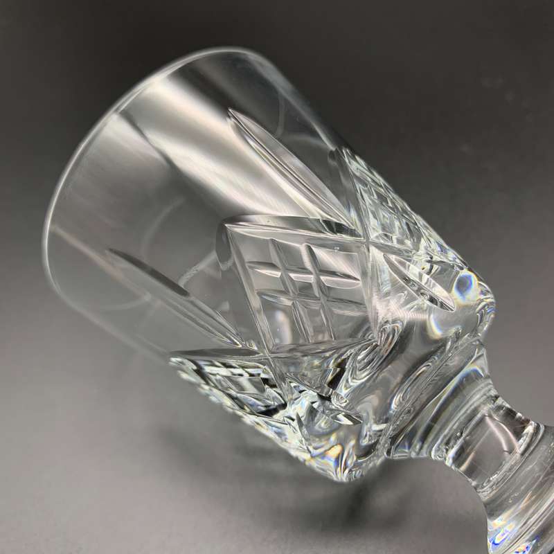 Six Vintage Cut-Crystal Sherry Glasses