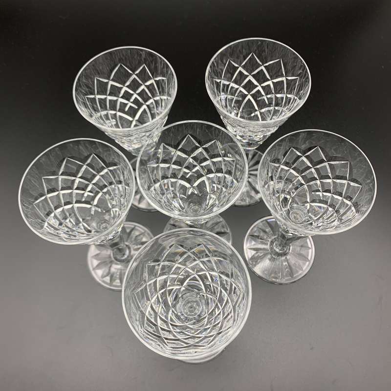Six Waterford 'Tyrone' Crystal Sherry Glasses
