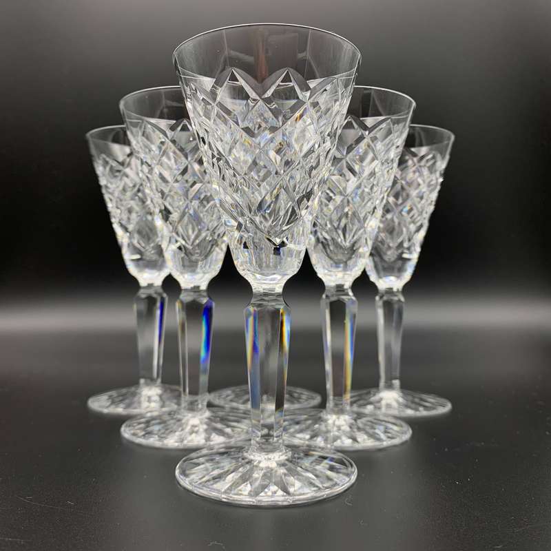 Six Waterford 'Tyrone' Crystal Sherry Glasses