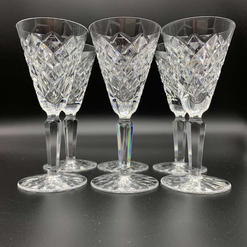 Six Waterford 'Tyrone' Crystal Sherry Glasses