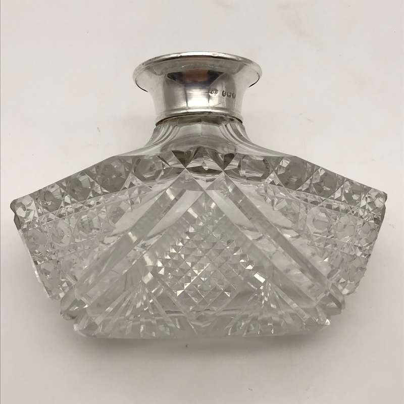Early Elegant Silver & Crystal Scent Bottle (1929)