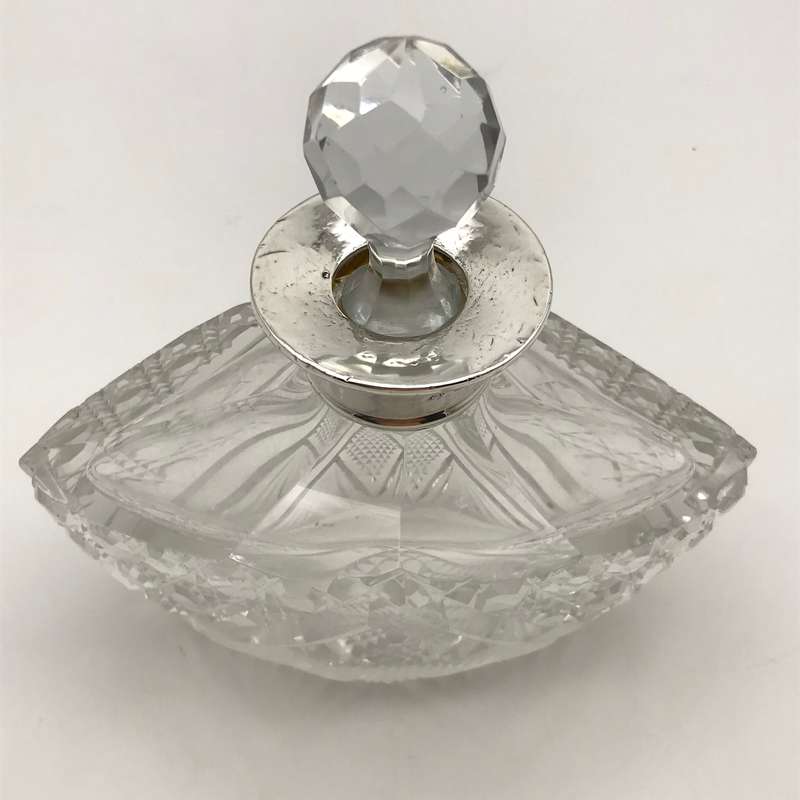 Early Elegant Silver & Crystal Scent Bottle (1929)