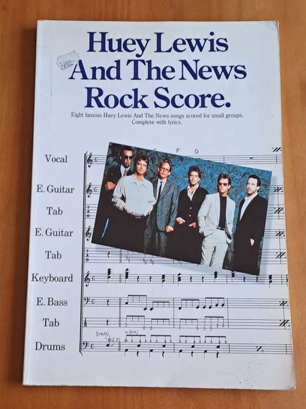 Huey Lewis and the News rock score: Eight famous songs scored for small groups. Complete with lyric