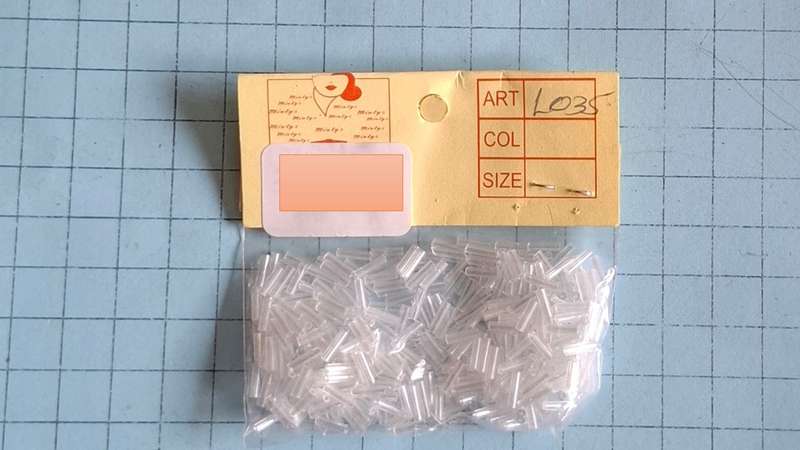 Bugle beads -  Transparent white tube
