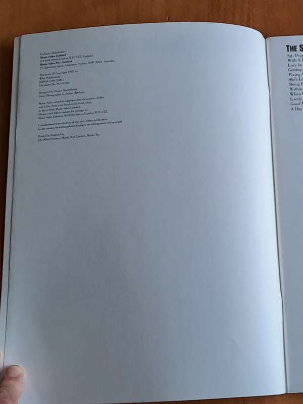 The Best of the Beatles - Sgt Pepper's Lonely Hearts Club Band -  Book 3 - 1987