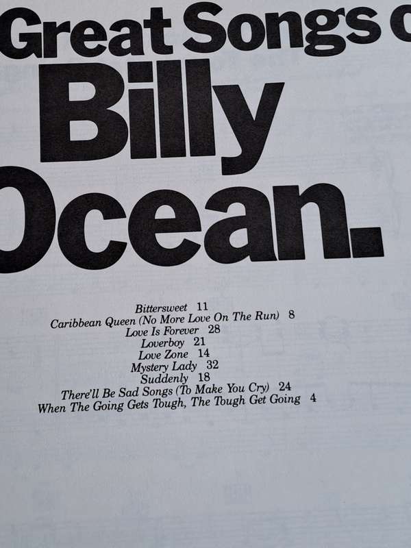 The great songs of Billy Ocean. 1986