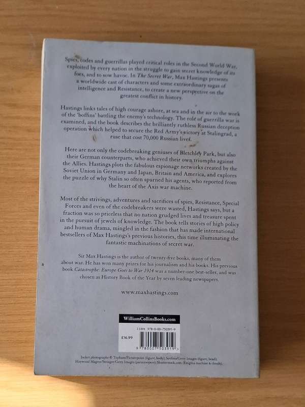 Max Hastings - The Secret War: Spies, Codes and Guerrillas 1939-1945 -  Softcover - p700