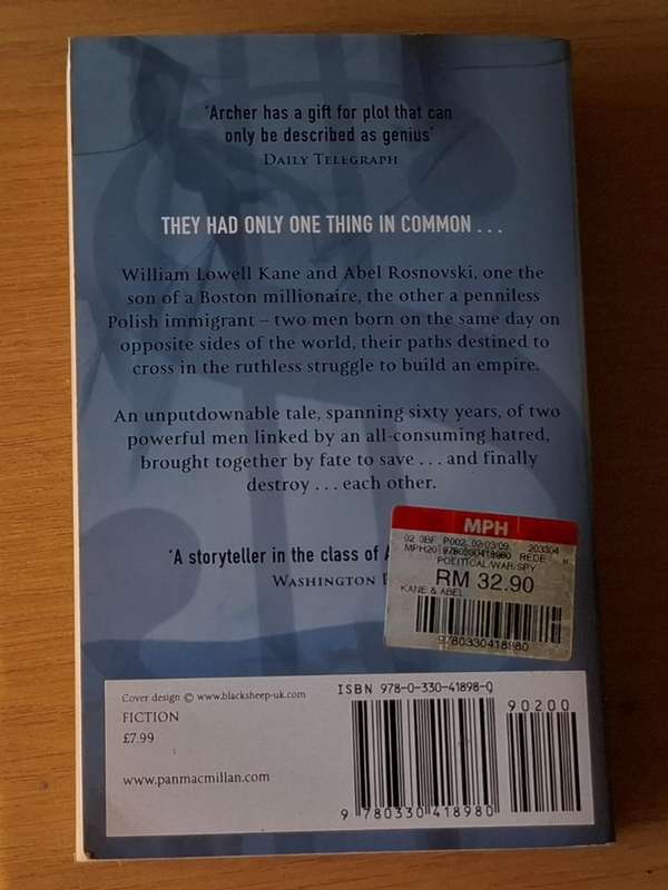 Jeffery Archer -  Kane and Abel -  Softcover -p550