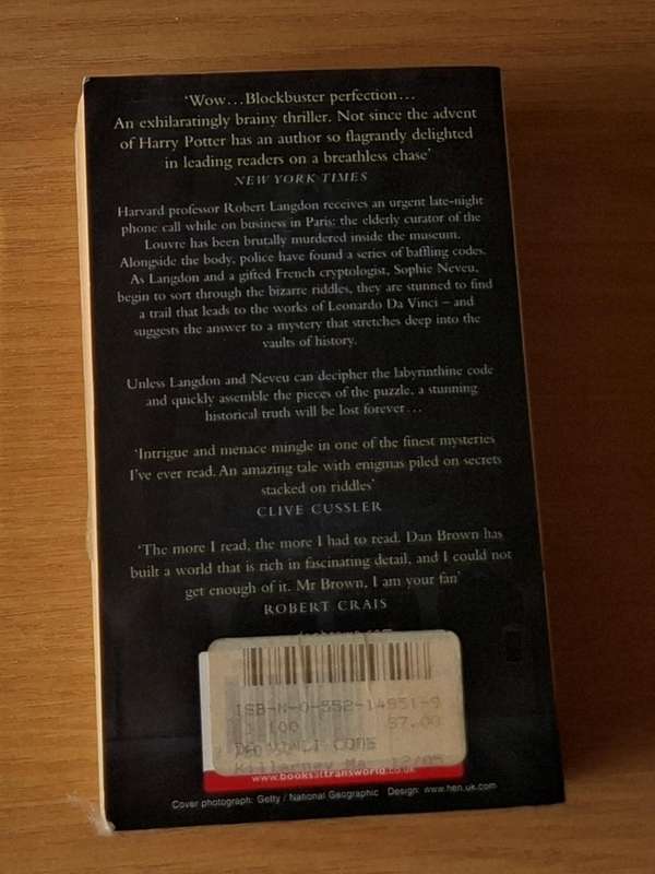 Dan Brown -  The Da Vinci Code -  Softcover - p593