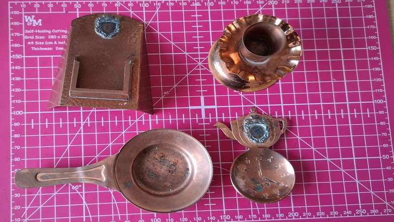 Lot of 4 copper items -  not cleaned