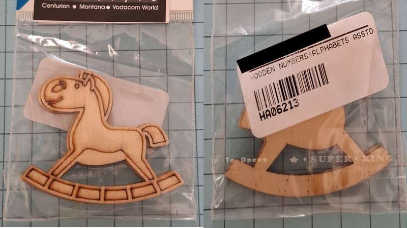 Wooden Embellishments -  2 x rocking horse