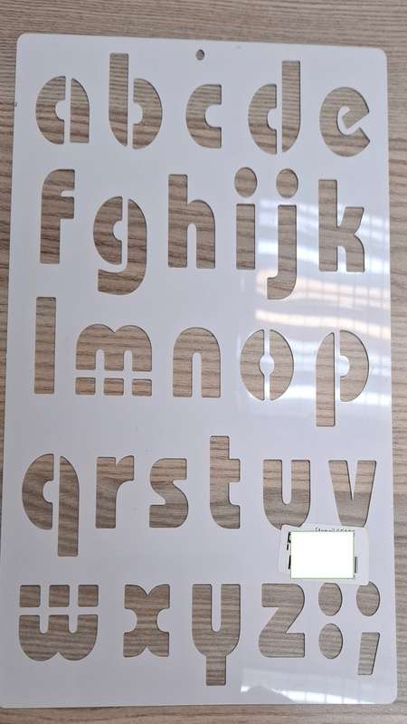 Small letter alphabet stencil - 45mm