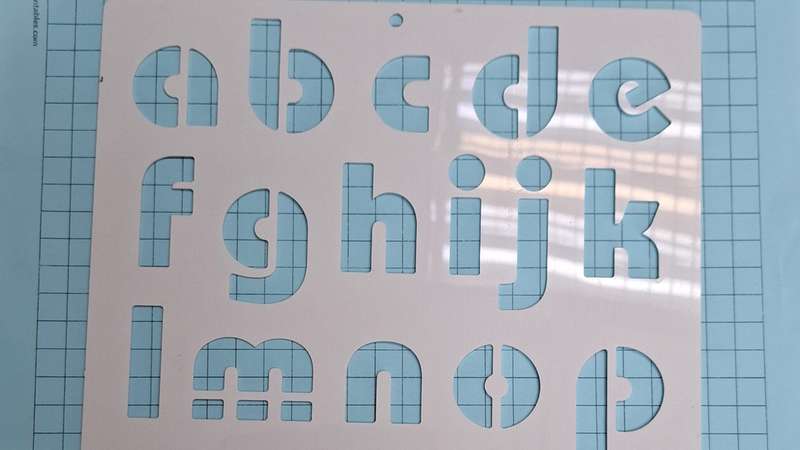 Small letter alphabet stencil - 45mm