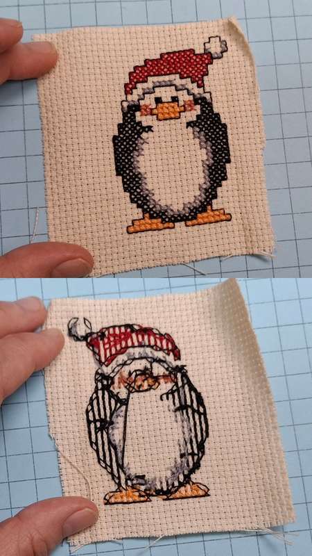 Cross Stitch -  Red hat penguin