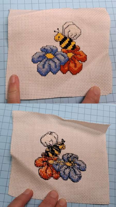 Cross Stitch -  Bee & flower