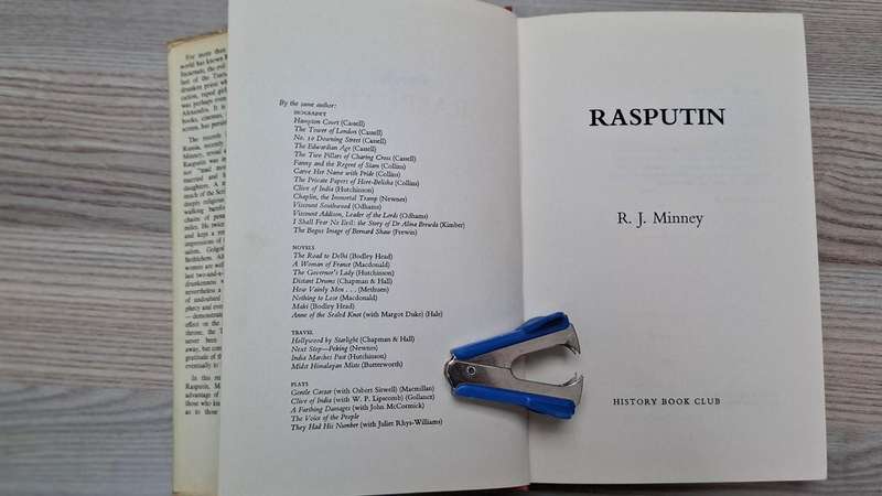 Rasputin - R.J. Minney - Hardcover + dustcover - p.256  -  As per photos