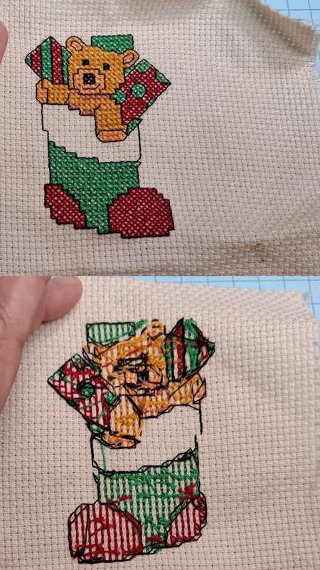 Cross Stitch -  Sock bear