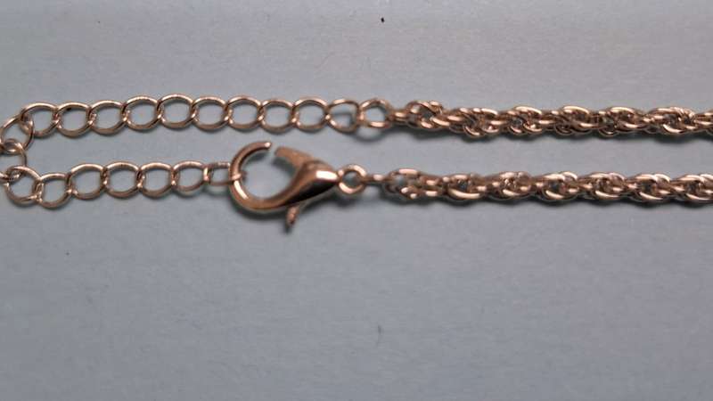Silver Tone Necklace with clasp 23cm  drop length - 2mm x 1mm